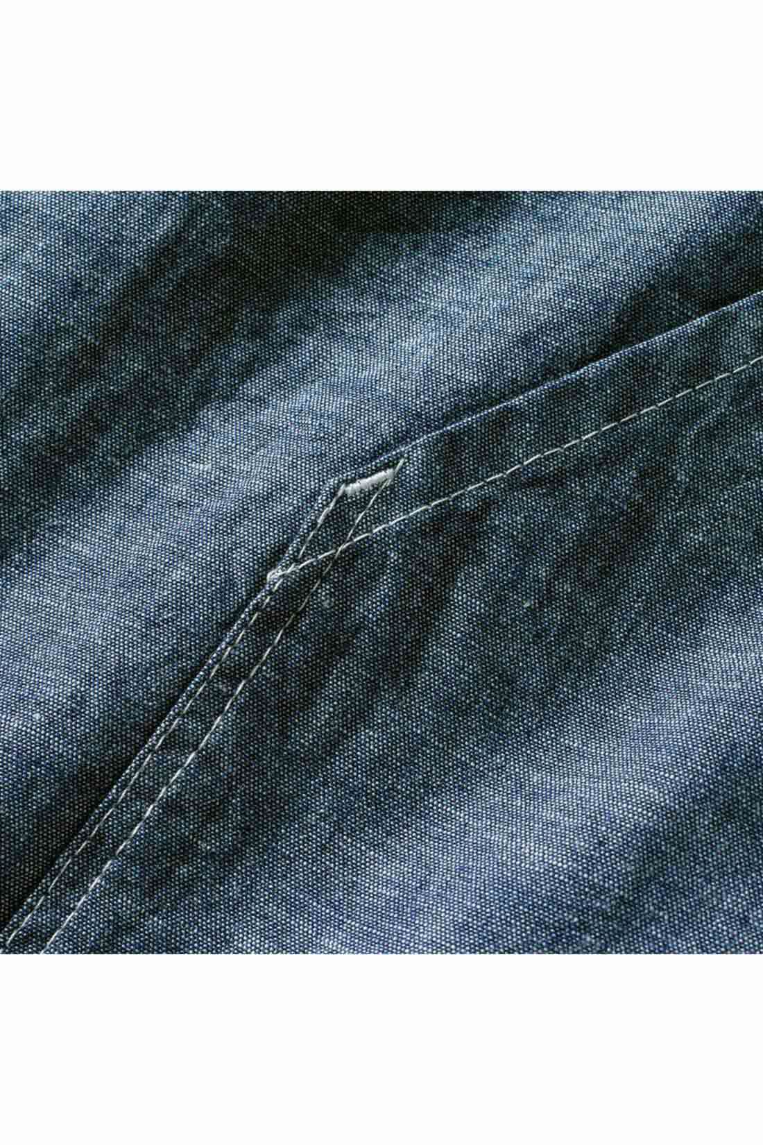 Real Stock|THREE FIFTY STANDARD　シャンブレーのシャツジャケット|オーガニックコットンの日本製インディゴシャンブレー生地を使用。