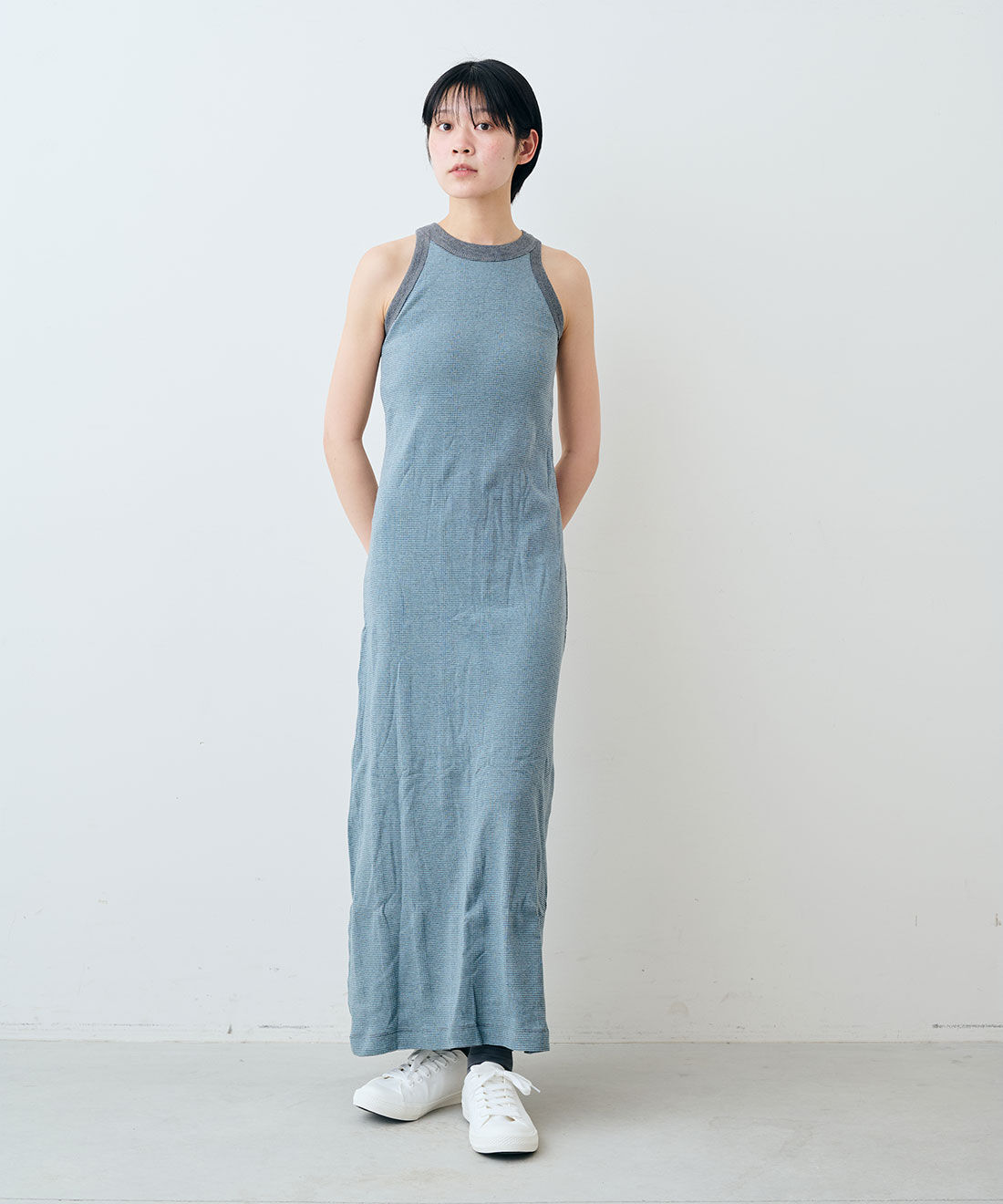 シロップ．|【WEB限定】miller リブボーダーカップ付き ワンピース〈ブラウン&times;ブラック〉【シロップ．バスケット】