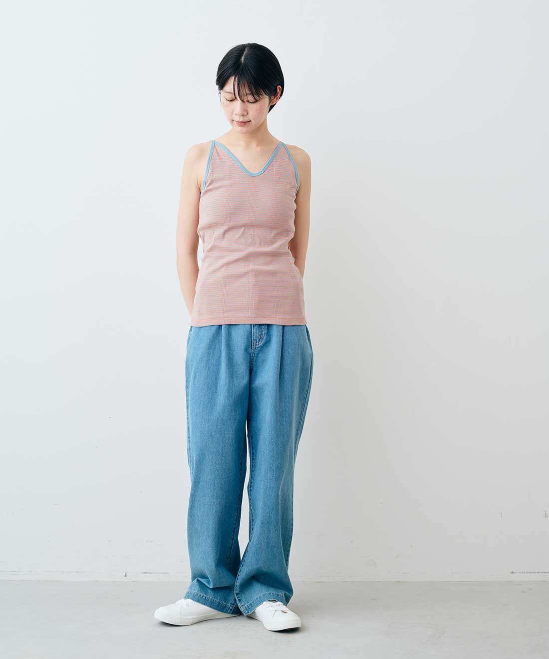 シロップ．|【WEB限定】miller リブボーダーカップ付き キャミタンク〈ネイビー&times;ホワイト〉【シロップ．バスケット】