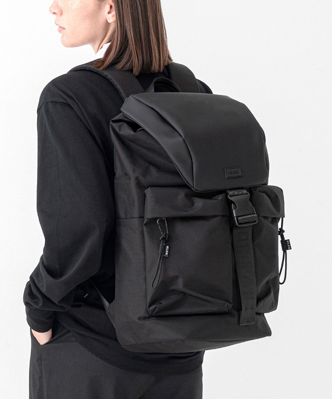 SeeMONO|KLON MATTE COATED RUCK SACK-VAN BLACK