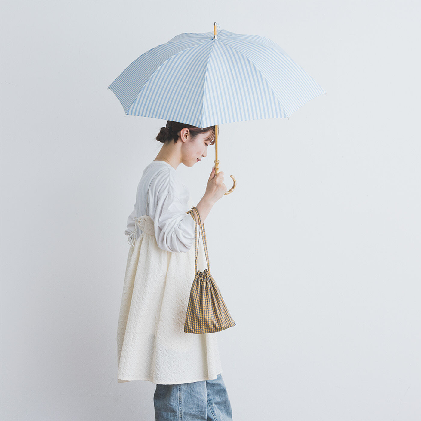 SeeMONO | ［大物配送］晴雨兼用 ストライプの傘 (サックスブルー)