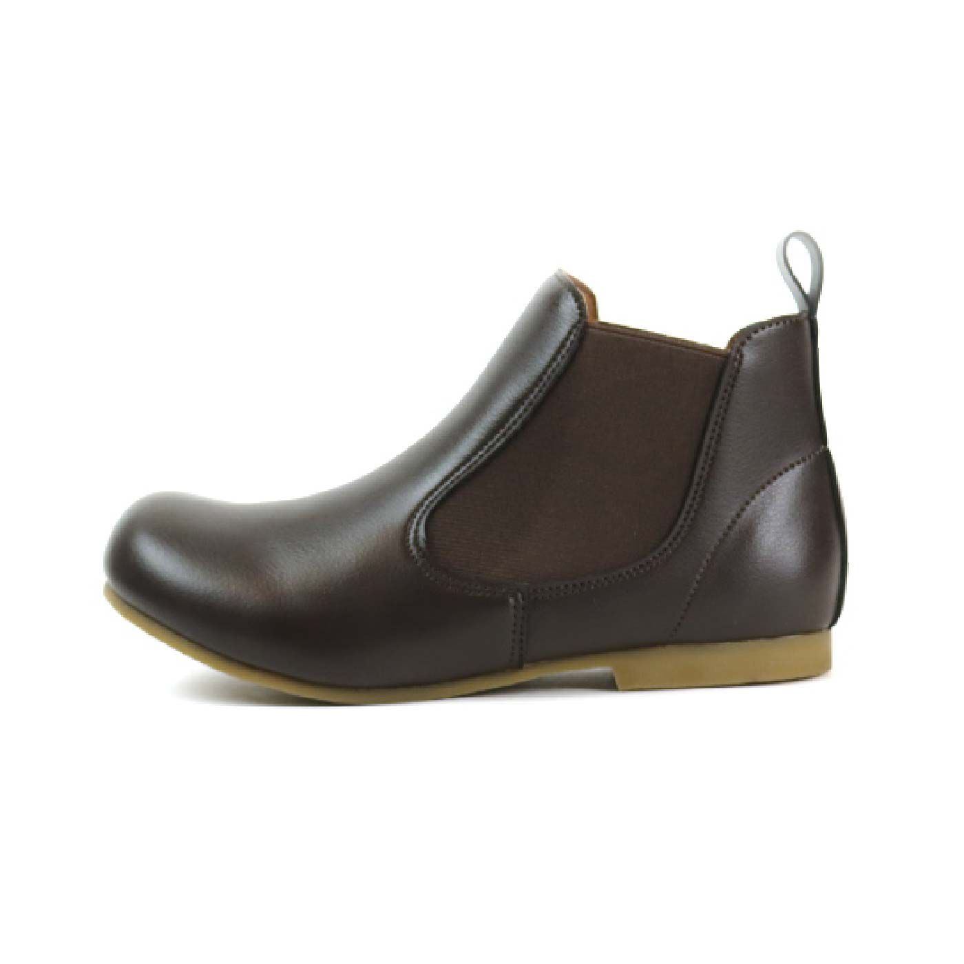 FELISSIMO PARTNERS|Hashed Coorde ハイカットサイドゴアチャッカー〈ダークブラウン〉