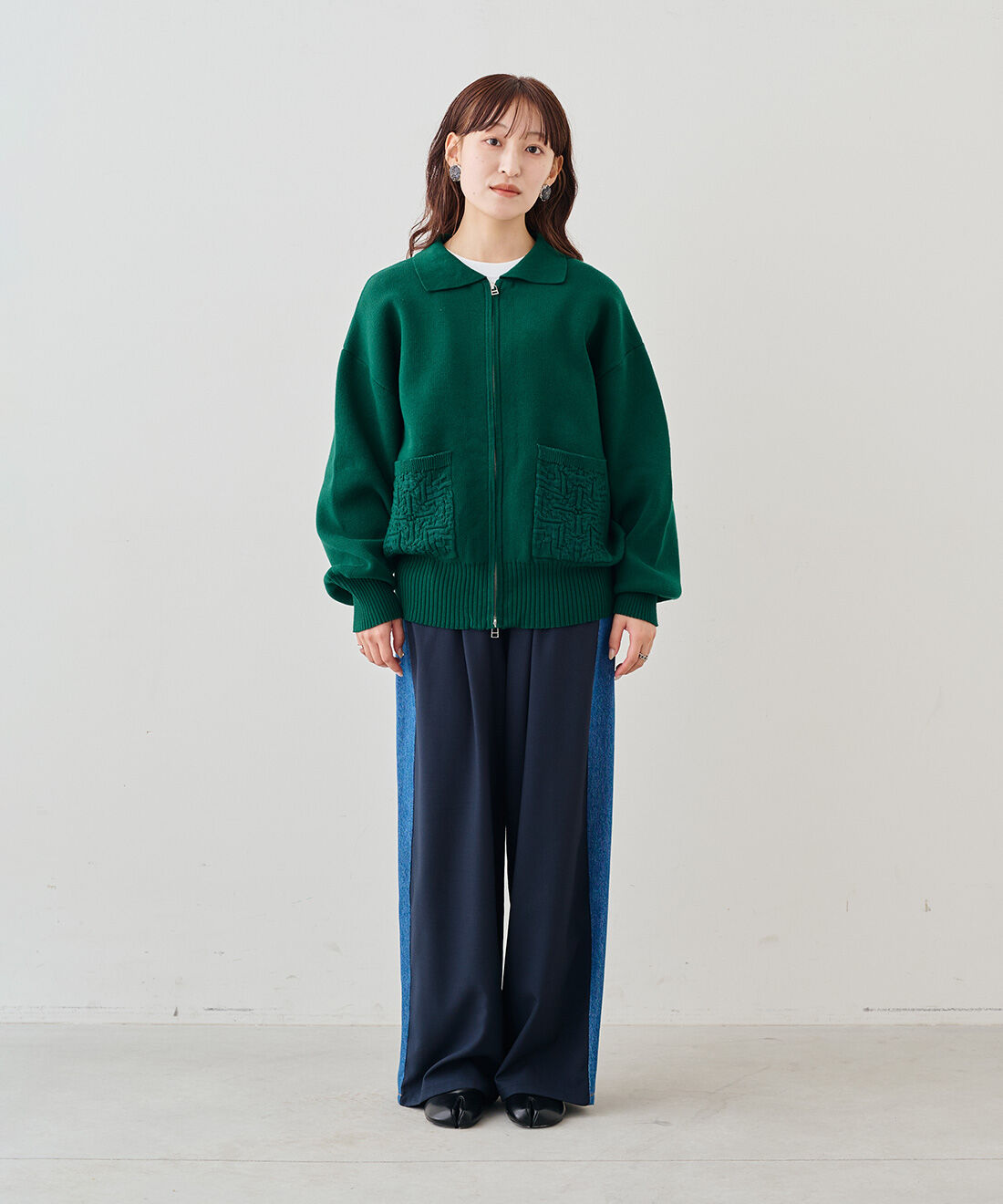 MEDE19F|ドッキングマリンパンツ〈ネイビー〉のコーディネート