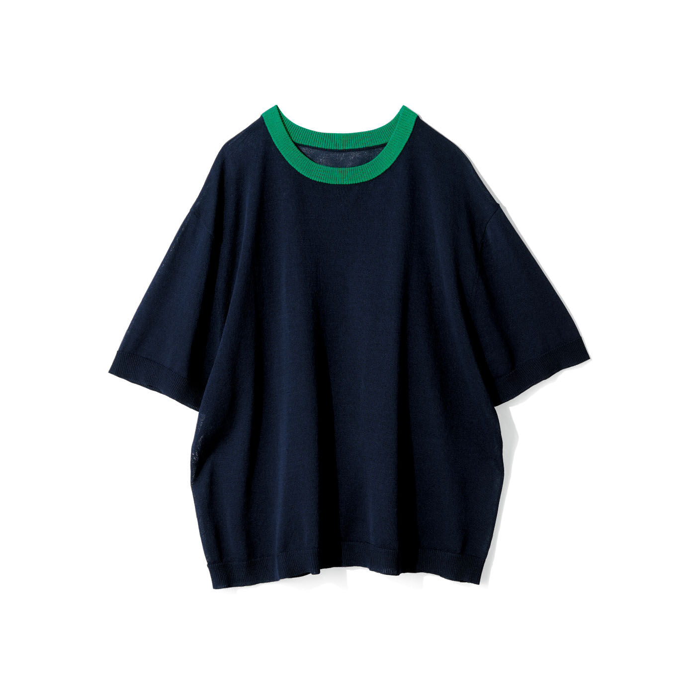 THREE FIFTY STANDARD | シアーな配色 ニットプルオーバー