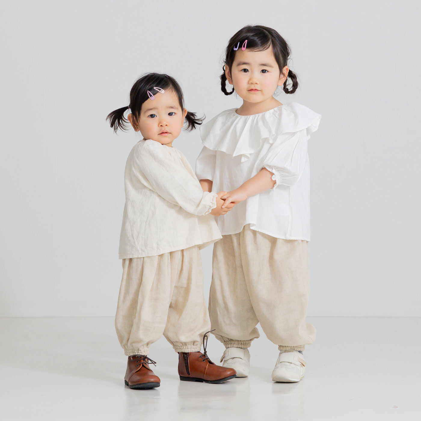 フェリシモMama | 麻混 ダブルガーゼ ぽんわり キッズパンツ 〈ベージュ〉