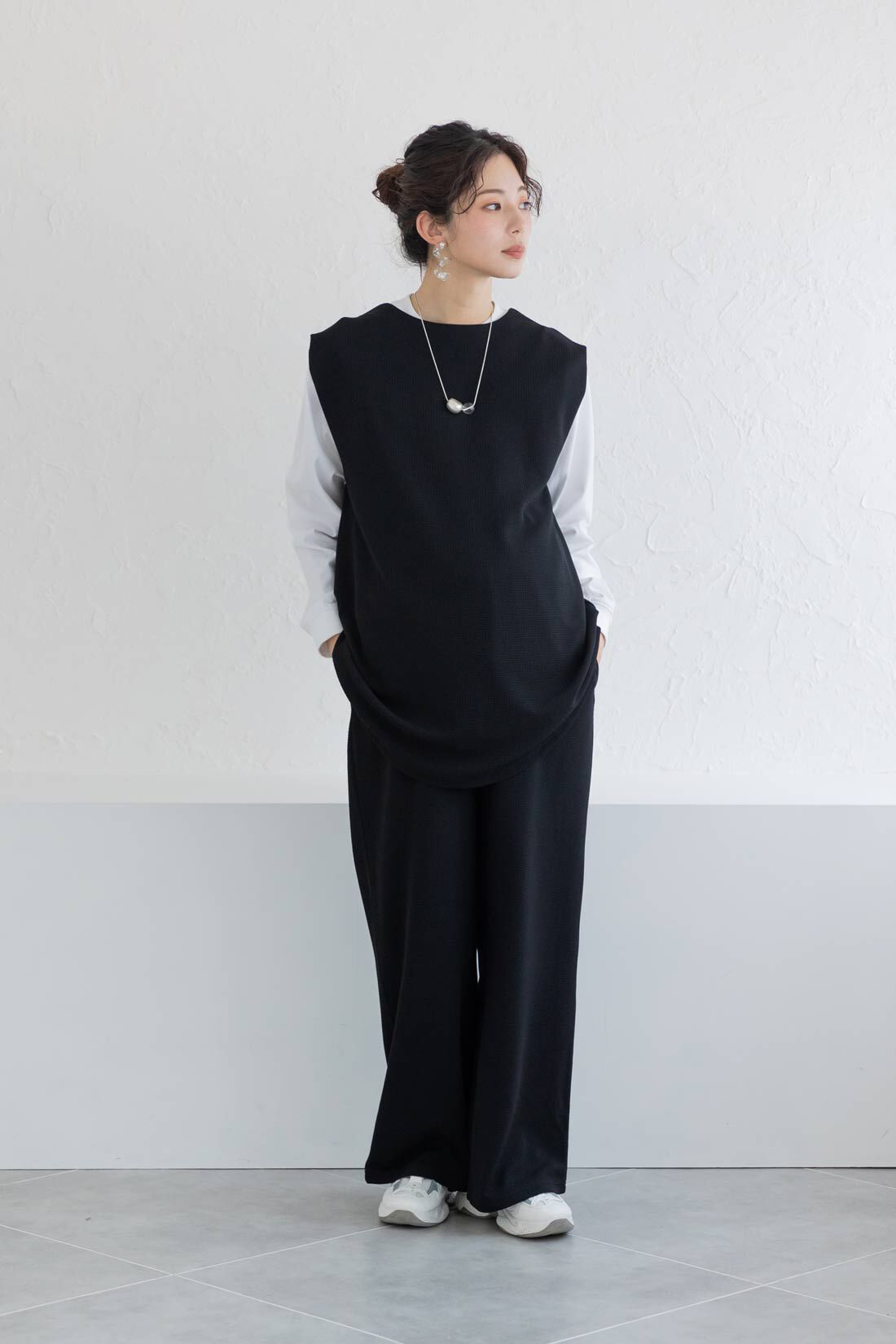 フェリシモMama|Moredde　マタニティから産後も使える　２－ＷＡＹカットソーセットアップ〈ブラック〉
