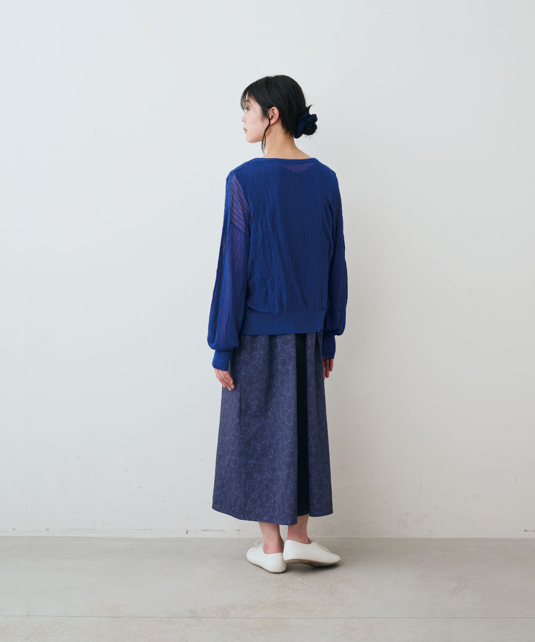 frauglatt|さらりとした着心地の透かし編みカーディガンの会|モデル身長：163cm　着用サイズ：M