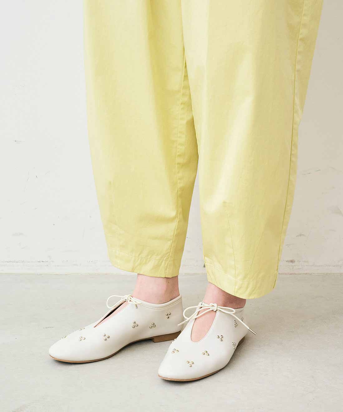 Live in  comfort|リブ イン コンフォート　どんなトップスでも大正解！ UVカット＆吸汗速乾機能のすっきり見えぷっかりバレルパンツ〈ライムイエロー〉