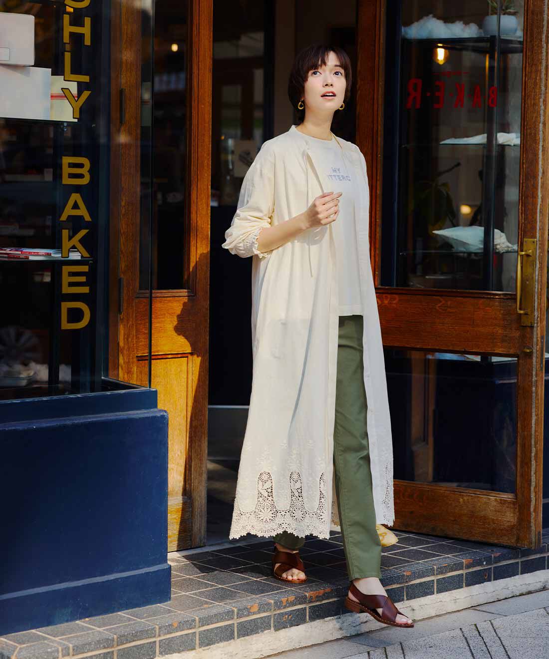 Live in  comfort|リブ イン コンフォート&times;500色の色えんぴつコラボ トルコオーガニックコットン五分袖Tシャツ