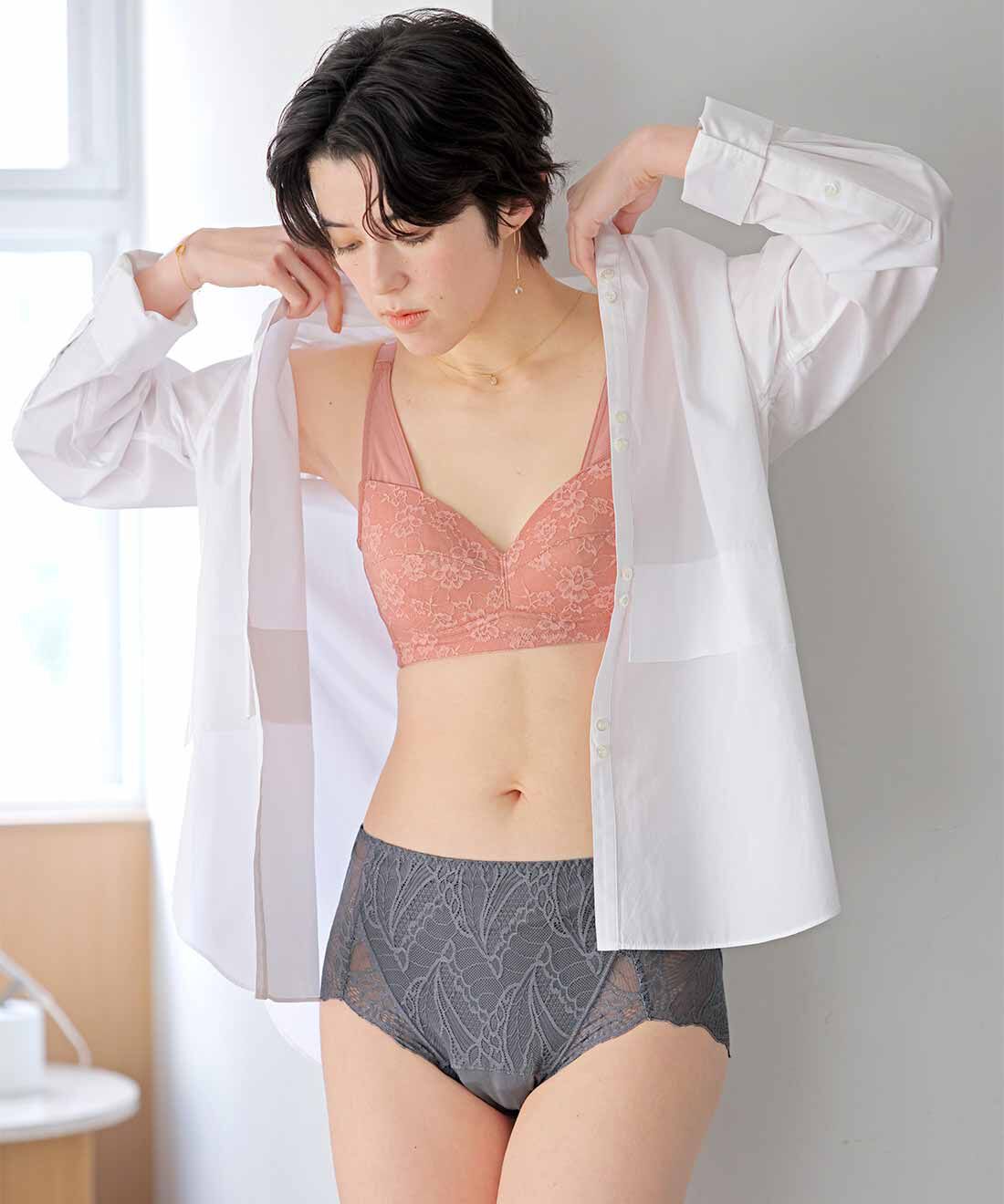 flufeel|シックな大人レースが優美 綿混素材の吸水ショーツの会