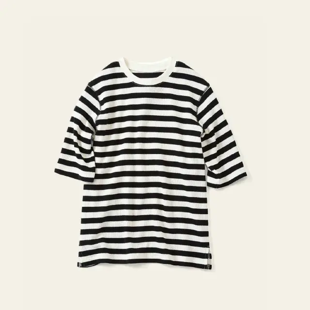 Live in comfort Live love cotton プロジェクト オーガニックコットンで仕立てた 着るだけで即こなれ感 ボーダーワッフルトップスの会